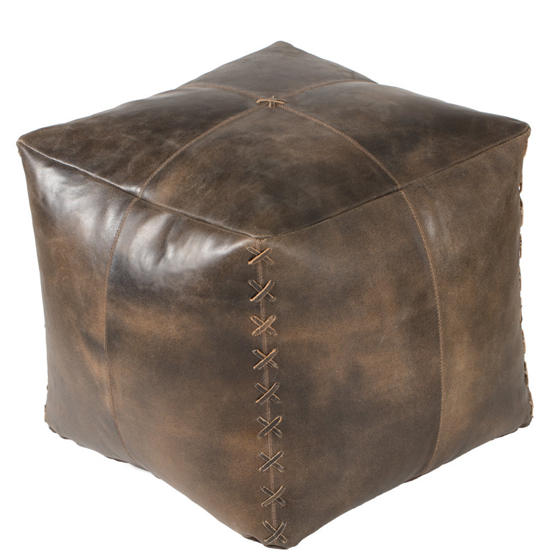 20" Wide Genuine Leather Square Pouf Ottoman & Reviews AllModern